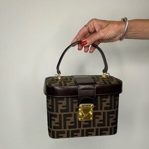 Vintage Fendi Zucca two-way vanity bag